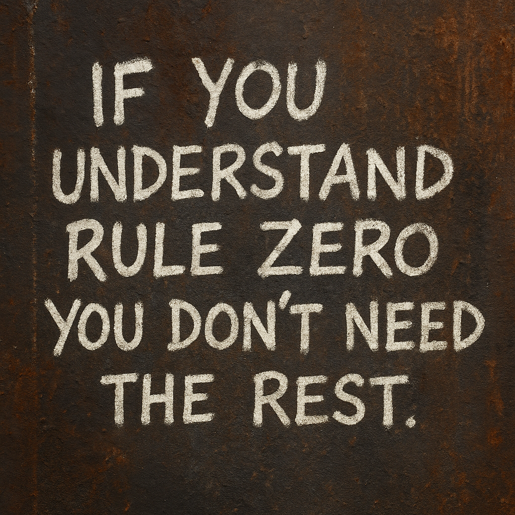 If you understand Rule Zero, you don’t need the rest